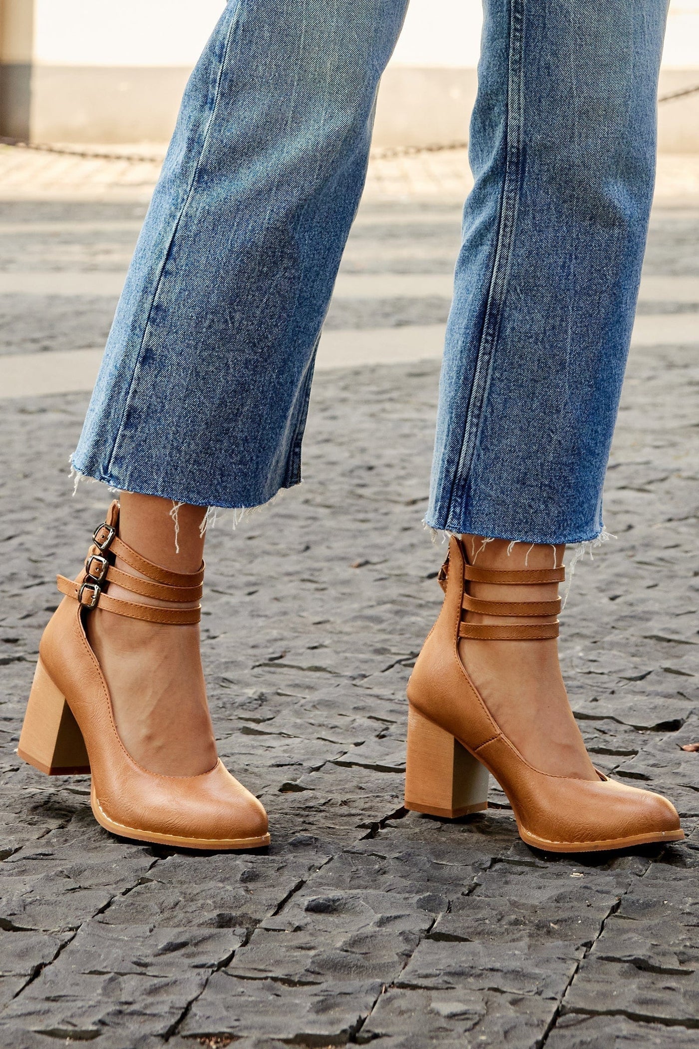 Ariana | Triple Buckle Heels