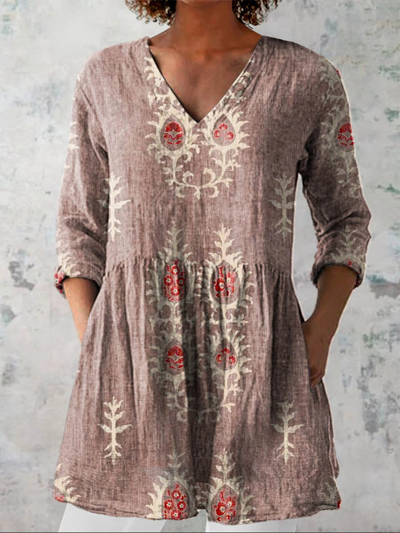 Maeve | Long V-Neck Shirt